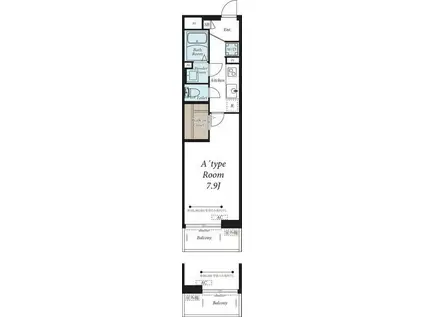 リブリ・青砥(1K/1階)の間取り写真