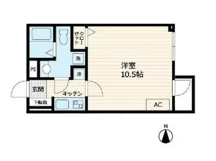 渋谷西原レジデンス(1K/3階)の間取り写真