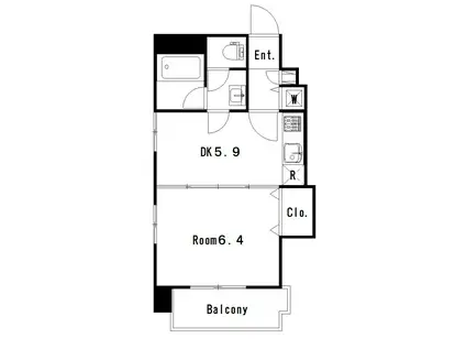 M・セレーノ(1DK/3階)の間取り写真