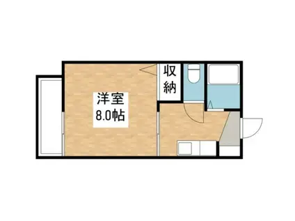 ウインドワード(1K/2階)の間取り写真