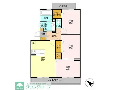 メゾン・ドゥ・ロジェ(3LDK/3階)の間取り写真