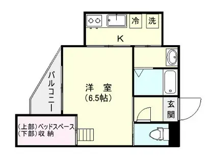 KOU TAI SHIN BUIL 荒田(1K/5階)の間取り写真