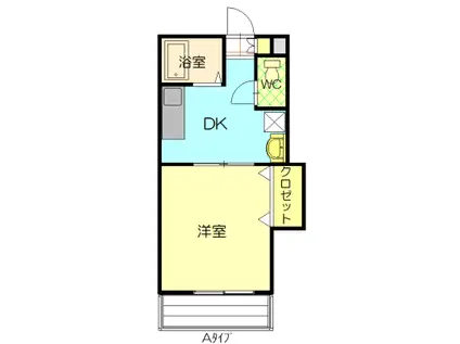 ウエルス古谷I(1DK/2階)の間取り写真