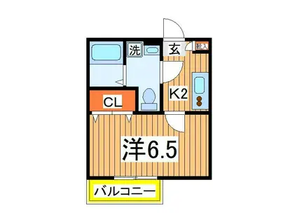 MQUARTO柏Ⅱ(1K/2階)の間取り写真