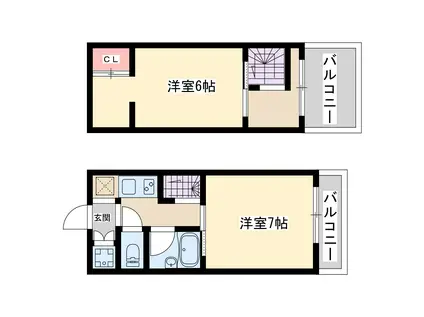 FIVE TWO(2K/9階)の間取り写真