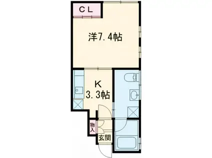 ラニモアナ戸尾(1K/1階)の間取り写真