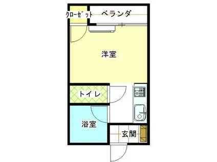 ハーミットマンション(1K/1階)の間取り写真