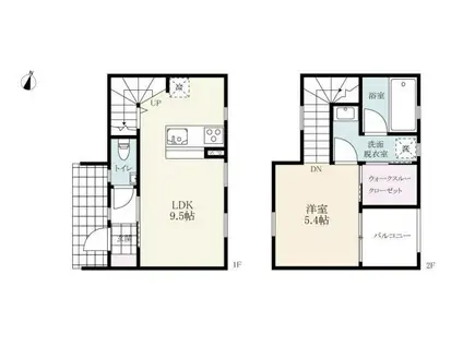 プレミアム吉田(1LDK/1階)の間取り写真
