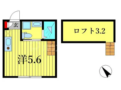 SKフェリス金町(ワンルーム/1階)の間取り写真
