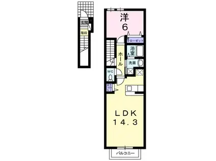 アメニティ98(1LDK/2階)の間取り写真