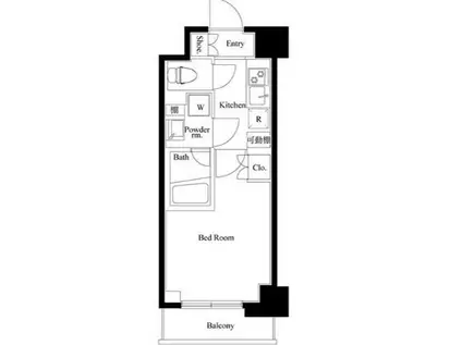 ハーモニーレジデンス武蔵小杉002(1K/4階)の間取り写真