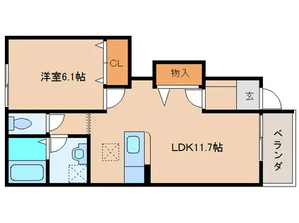 サンフィット茜(2LDK/1階)の間取り写真