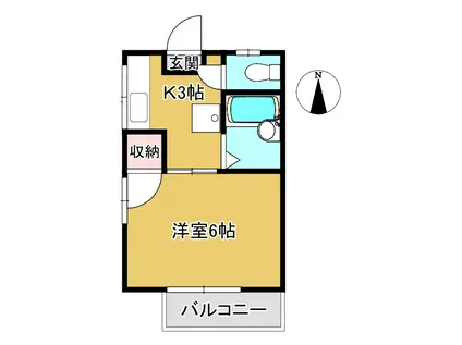 ビラハウス(1K/2階)の間取り写真