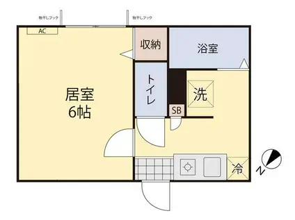 プライム朝日町(1K/1階)の間取り写真