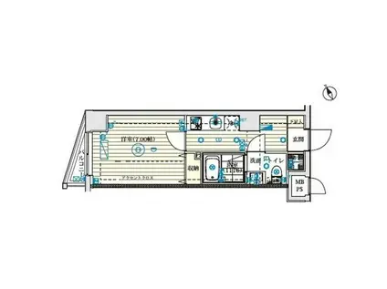 B CITY 高田馬場 ALIVIE(1K/4階)の間取り写真