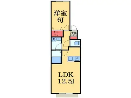 サニーハウス(1LDK/2階)の間取り写真