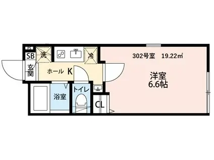 グランクオール三軒茶屋(1K/3階)の間取り写真