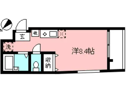 ジェミニ桜(ワンルーム/2階)の間取り写真