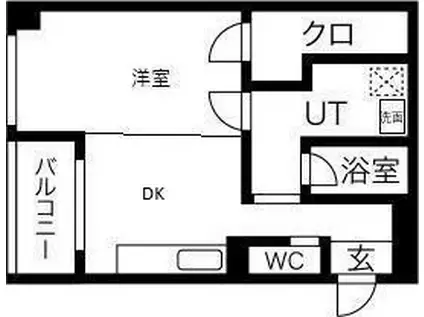 BELONG千林(1LDK/6階)の間取り写真
