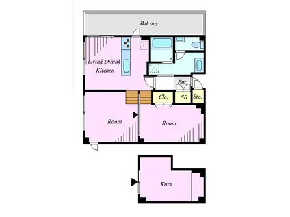 LUCIANO(2SLDK/2階)の間取り写真