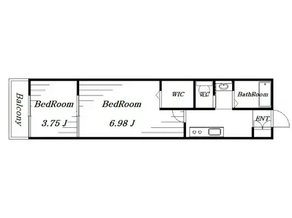 アルファサンライズ(2K/1階)の間取り写真