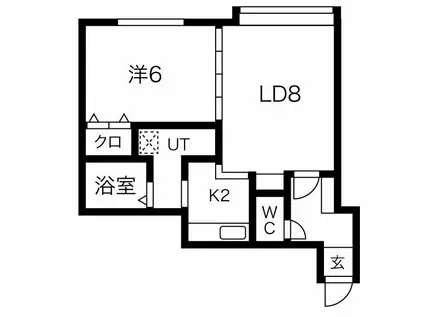 丸三マンションIII(1LDK/2階)の間取り写真