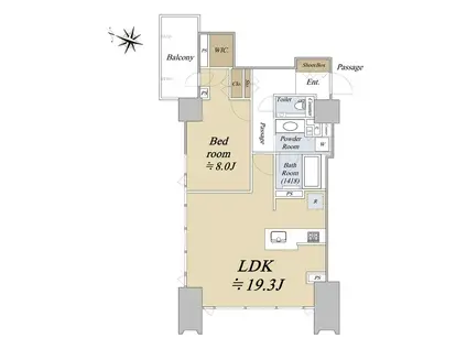 シティタワー札幌(1LDK/15階)の間取り写真