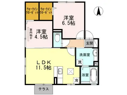 メゾン・ド・アンジュ(2LDK/1階)の間取り写真