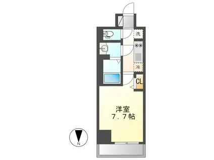 ディアレイシャス尾頭橋(1K/2階)の間取り写真