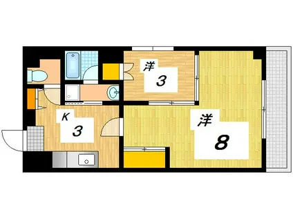 SOLEADO SENDA (2K/5階)の間取り写真