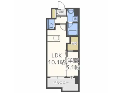 アクアステージ美野島(1LDK/9階)の間取り写真