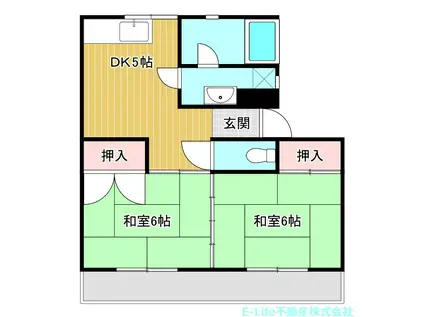 コーポサンライズ(2DK/1階)の間取り写真