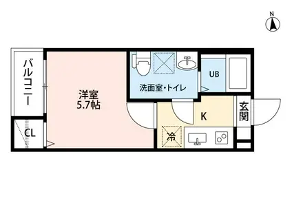 REVE今池(1K/3階)の間取り写真