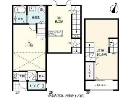 ロワイヤルアイランド長神田IV(1LDK/1階)の間取り写真