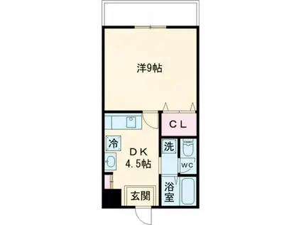 ライフコート御井(1DK/2階)の間取り写真