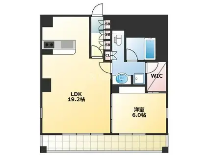 プラスヴァンドームサントル(1LDK/3階)の間取り写真