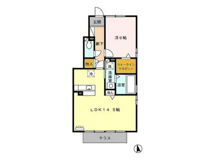 セジュール薫風(1LDK/1階)の間取り写真