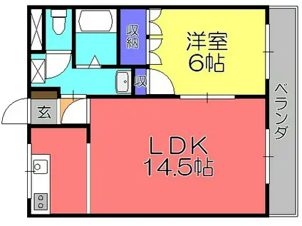 GREENVILLAGE(1LDK/2階)の間取り写真