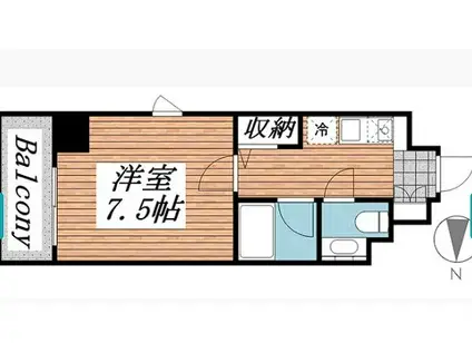 メゾン・ド・ヴィレ市ヶ谷(1K/7階)の間取り写真