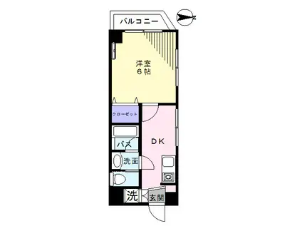 第2寿マンション(1DK/4階)の間取り写真