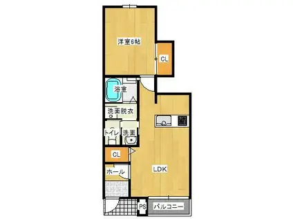 ムーン シャインA(1LDK/1階)の間取り写真