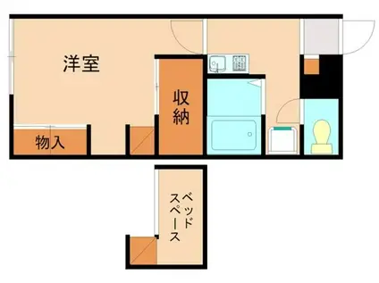 レオパレスフレイグラント多々良(1K/1階)の間取り写真