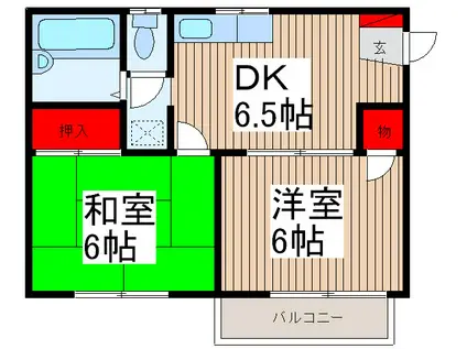 エムハイツ鈴谷II(2DK/2階)の間取り写真