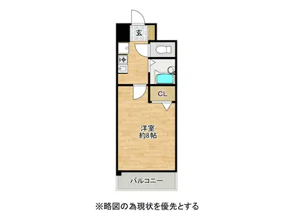 CASTLE ワタナベ(1K/6階)の間取り写真