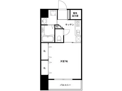 PARK HILLS 上本町壱番館(1K/10階)の間取り写真