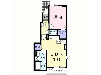 ラ・メールIII(1LDK/1階)の間取り写真
