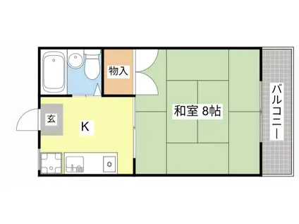 八日市ハイツ6(1K/2階)の間取り写真