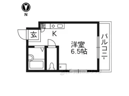 アルカディア五条坂(ワンルーム/2階)の間取り写真