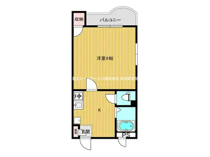 ヴァンテアン(1K/2階)の間取り写真