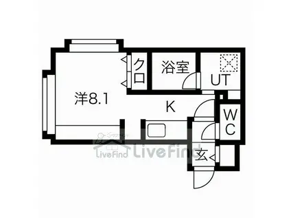 ROI CIEL (1K/2階)の間取り写真